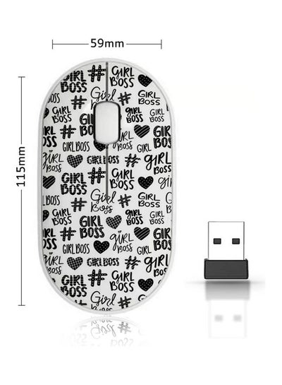 اشتري Wireless Mouse - Girl Boss Seamless Black/White في السعودية