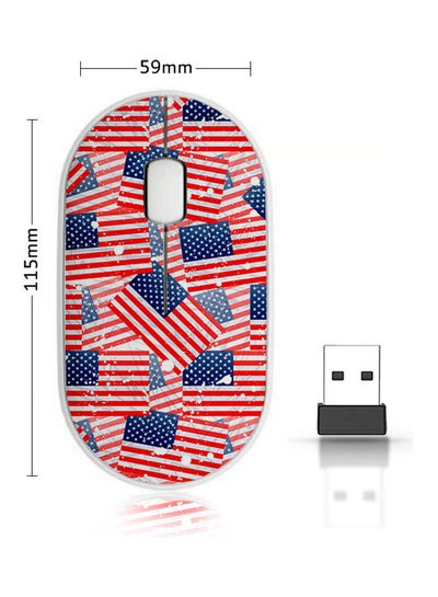 اشتري Wireless Mouse - United States Flag Blue/Red/White في السعودية