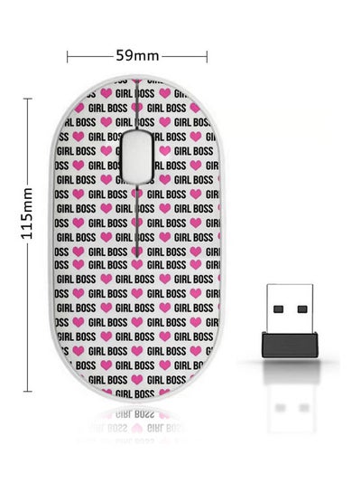 Buy Wireless Mouse - Girl Boss Heart Black/Pink/White in Saudi Arabia