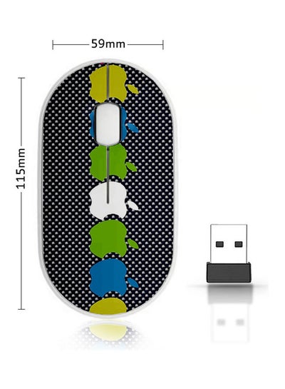 Buy Apple2 Pattern Wireless Mouse Multicolour in Saudi Arabia