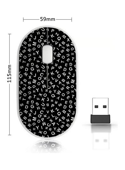 اشتري Wireless Mouse - Alphabet Seamless Black/White في السعودية