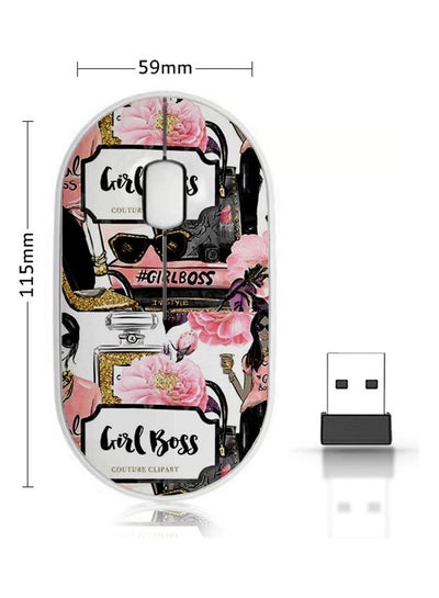 Buy Girl Boss Heels Flowers Wireless Mouse Multicolour in Saudi Arabia