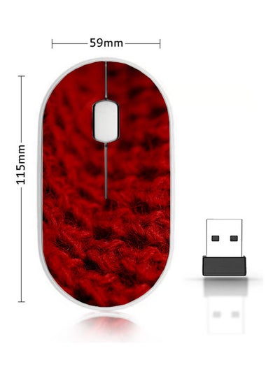 اشتري Pixeld Stitching Pattern Wireless Mouse Red في السعودية