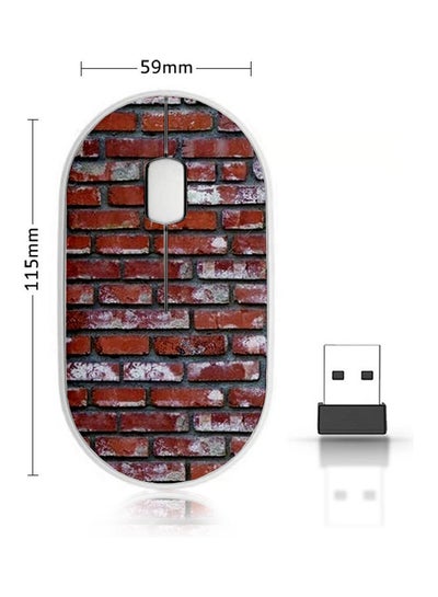 Buy Dirty Bricks Pattern Wireless Mouse Red/White in Saudi Arabia