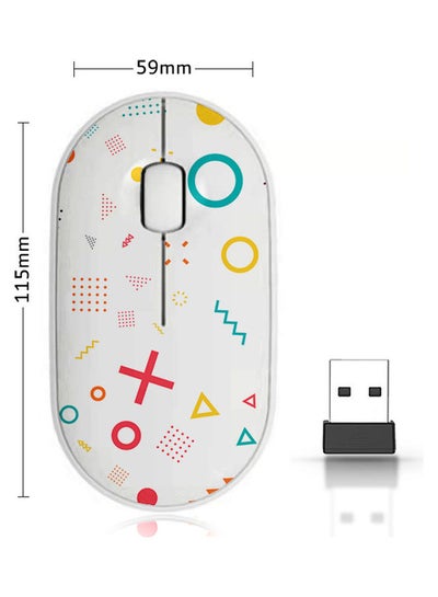 اشتري X O Pattern Wireless Mouse Multicolour في السعودية