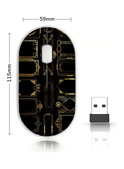 Buy Wireless Mouse - Carpet Seamless Black/Gold in Saudi Arabia