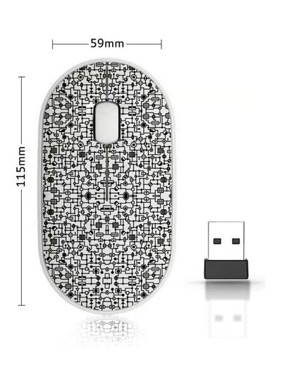 اشتري Wireless Mouse - Vector Seamless Black/White في السعودية