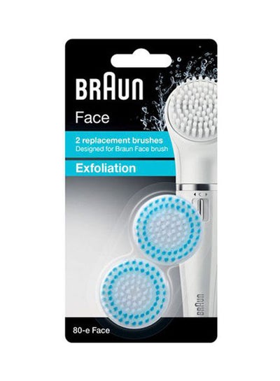 اشتري Face Pack of 2 Replacement Brushes, Facial Cleansing Brush for Cleaning Pore Deep, Suitable For Dry and Sensitive Skin, 80-E أبيض في مصر
