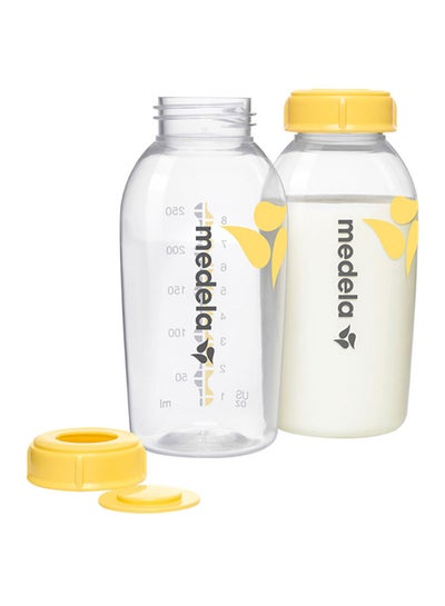 Buy Breastmilk Bottles, 250ml, Pack of 2 - Yellow/Transparent in UAE