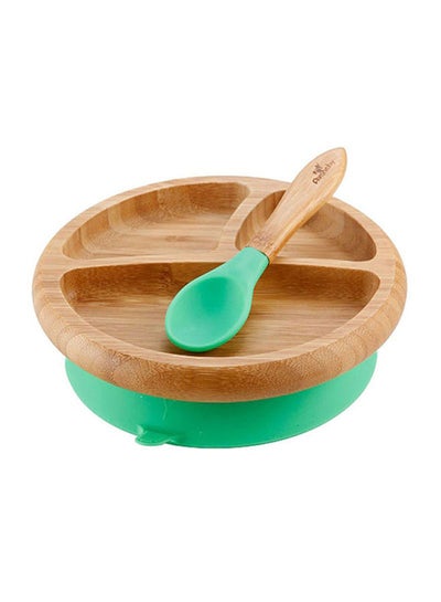 اشتري Bamboo Suction Classic Plate Spoon Set في الامارات