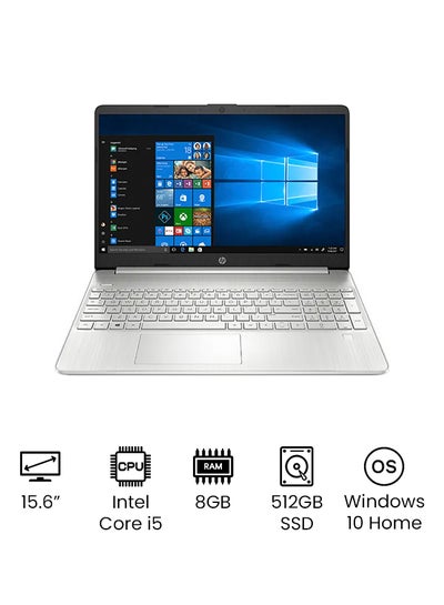 اشتري Laptop 15s-fq2004ne With 15.6-Inch Full HD Display, Core i5 Processor/8GB RAM/512GB SSD/Iris X? Graphics/Windows 11/ EN-AR KB اللغة الإنجليزية فضي في الامارات