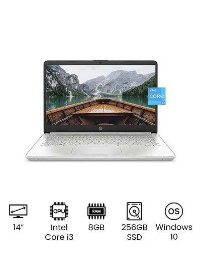 Buy 14-DQ2055WM Laptop With 14-Inch Full HD Display, 11th Gen Core i3 1115G4 Processor/8GB RAM/256GB SSD/Intel UHD Graphics/Windows 10/International Version English/Arabic silver in UAE