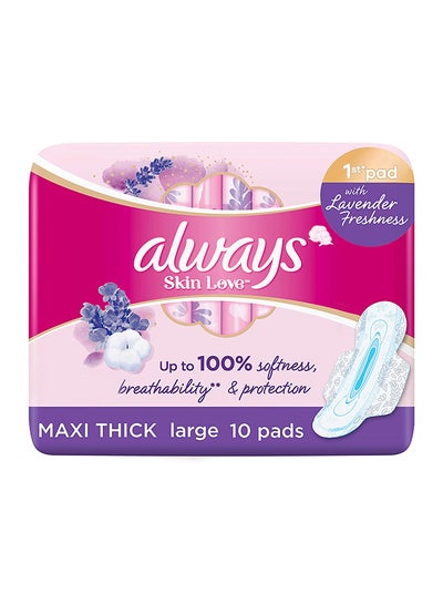 Buy Skin Love With Lavender Freshness, Maxi Thick Large, 10 Count in UAE