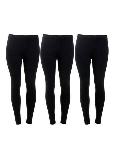 اشتري Bundle Of Three Long Slim Legging Black في مصر