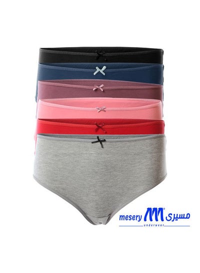 Buy Bundle OF Six Brief Smooth Cotton Hipster Panties Multicolour in Egypt