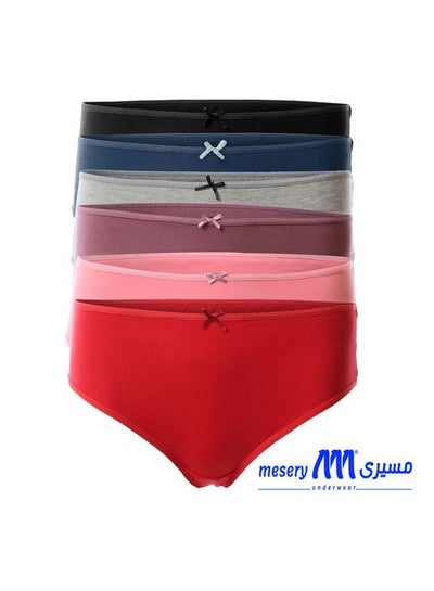 Buy Bundle OF Six Brief Smooth Cotton Hipster Panties Multicolour in Egypt