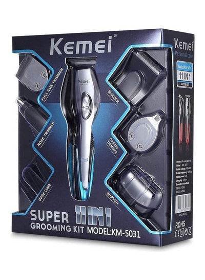 Buy 11-In-1 Rechargeable High Performance Super Grooming Kit KM-5031 Multicolour in Egypt