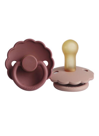 Buy Daisy Latex Baby Pacifier, Pack Of 2 - Blush/Woodchuck in Saudi Arabia