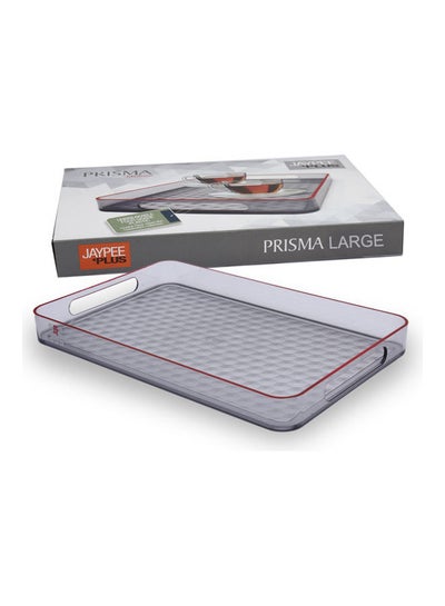 Buy Unbreakable Food Serving Tray Clear 39x28.5x4.5cm in Saudi Arabia