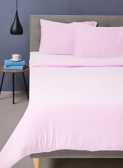 Buy Duvet Cover Set- With 1 Duvet Cover 260X220 Cm And 2 Pillow Cover 48X74+12 Cm - For King Size Mattress - 100% Cotton 140 GSM Elderberry in UAE