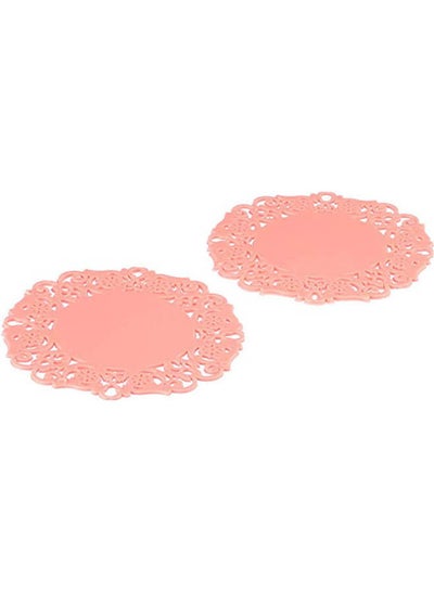 اشتري Silicone Coasters Set 2 Pieces Pink في مصر