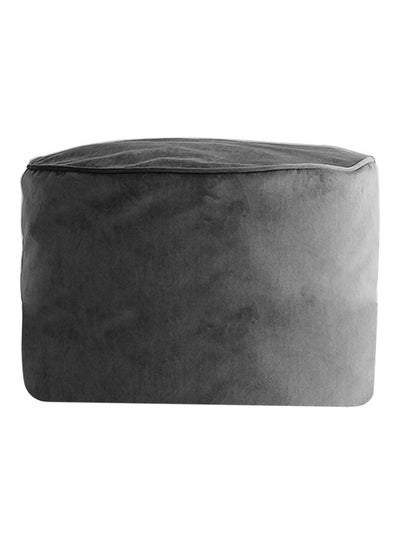 Buy Velvet Round Bean Bag Microfiber Filler Grey 100x100x40cm in Saudi Arabia