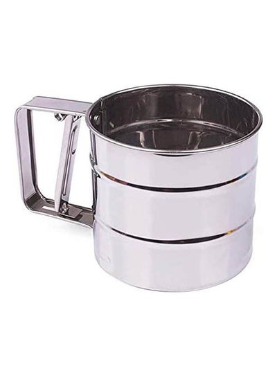 اشتري Stainless Steel Flour Icing Sugar Sifter One-Handed Flour Sifter Silver في مصر