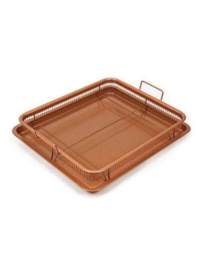 Buy Nonstick Copper Crisper Pan, 12 X 18 Inch Deluxe, 2-Piece Set, Copper Chopper in Saudi Arabia
