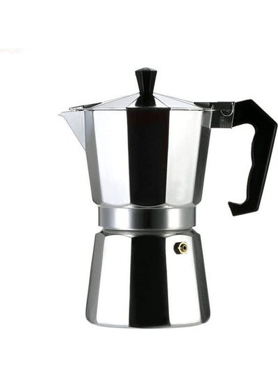 اشتري 3 Cup Aluminum Espresso Percolator Coffee Stovetop Maker Mocha Pot Silver في مصر