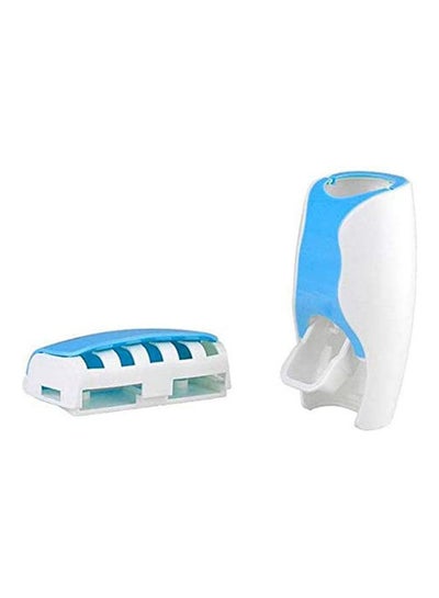 Buy Toothbrush Holder Toothpaste Squeezer Kit Wall Mounted Blue in Egypt