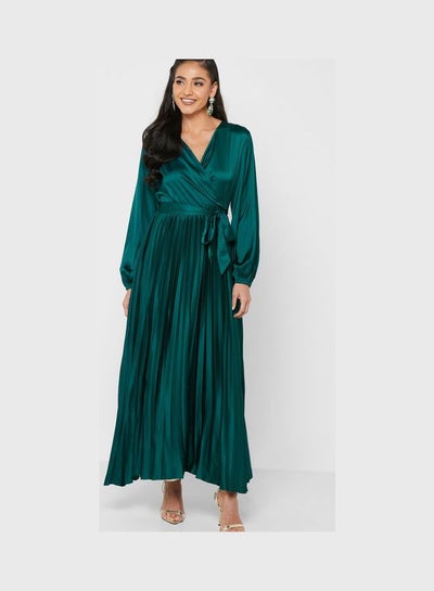 Buy Pleated Dress Green in UAE