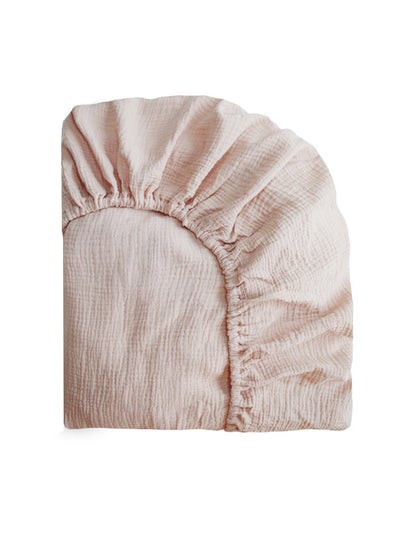 Buy Extra Soft Muslin Crib Sheet - Blush in UAE