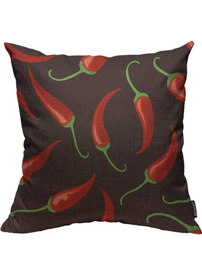 Buy Chilli Pepper Throw Pillow Cover Tabasco Chilli Spices Pepper cotton Multicolour 40x40cm in Egypt