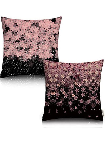 Buy Cherry Blossom  Cushion Cover Throw Pillow  Set Of 2 Combination combination Multicolour 40x40cm in Egypt