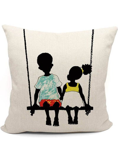 اشتري African Children Pillow Case Nursery Décor Cotton Multicolour 40x40cm في مصر