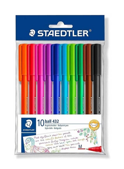 Buy 10-Piece Ballpoint Pen Multicolour in Saudi Arabia