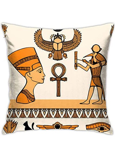 اشتري Egyptian Tattoo Throw Pillow Covers Decorative مختلط متعدد الألوان 40x40سم في مصر