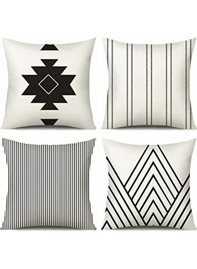 Buy Cozy Cushion Covers Set Of 4 combination Multicolour 45X45cm in Egypt