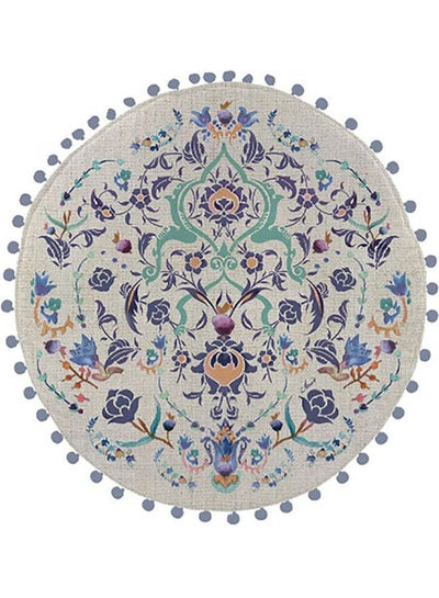 Buy Persian Printed Round Polyester Decorative cushion cover polyester Multicolour 45x45cm in Egypt