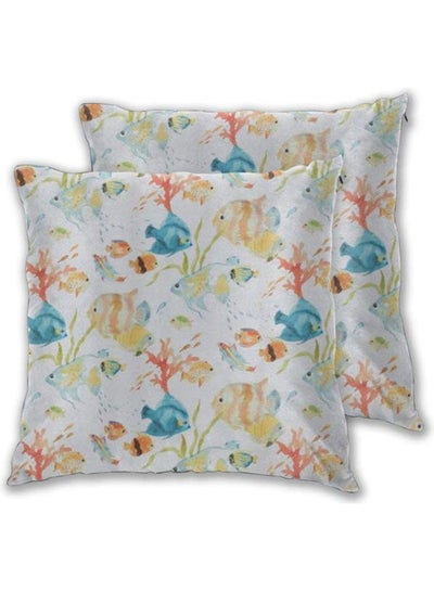 Buy Cushion Covers Pack Of 2 Rainbow Fish Combination Multicolour 45x45cm in Egypt