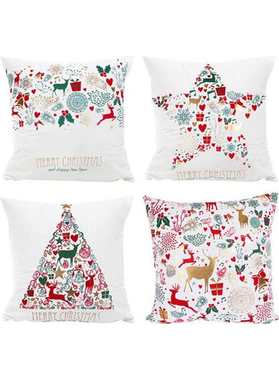 اشتري Throw Pillow Covers – 4Pcs Christmas Cushion Cases قطن متعدد الألوان 40x40سم في مصر