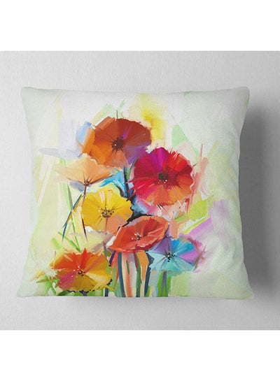 Buy Floral Throw Living Room Sofa Pillow Insert + Cushion Cover combination Multicolour 45x45cm in Egypt