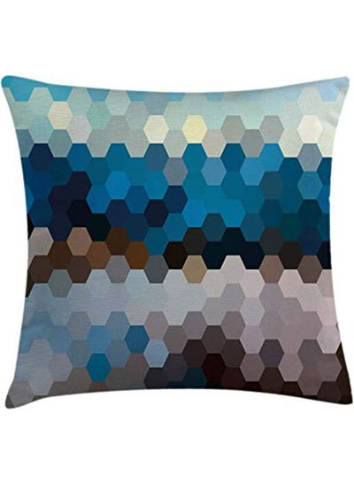 اشتري Geometric Throw Pillow  Cushion Cover Modern Hexagonal Fractal Puzzle Defocus Blurry Winter Landscape Combination مختلط متعدد الألوان 40x40سم في مصر