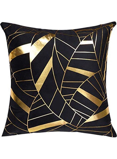 اشتري Throw Pillow Cover 18X18 Inches Black Decorative Pillowcases Flannelette بوليستر متعدد الألوان 40x40سم في مصر