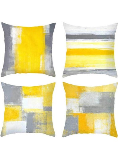 Buy Cushion Cover Cover Set Of 4 Geometric Abstract Fashion Decorative Pillowcase Short Plush Soft Square Sofa Car Seat  Cushion Cover Cover Invisible Zipper Polyester Polyester Multicolour 45x45cm in Egypt