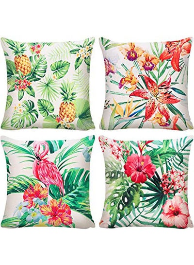 Buy 4 Leaf  Cushion Cover Tropical  Cushion  Tropical Throw  Cushion Cover  Combination combination Multicolour 45X45cm in Egypt