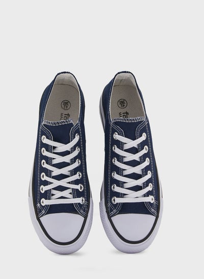 Buy Men's Casual Canvas Sneakers Navy in Saudi Arabia