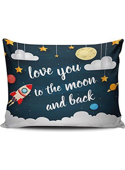 Buy Bedroom Custom Decor Love You To The Moon And Back Colorful Throw Pillow cover Cover Combination Combination Multicolour 40x40cm in Egypt