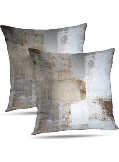 اشتري Set Of 2 Throw Pillow Covers Art Decorative مختلط متعدد الألوان 40x40سم في مصر