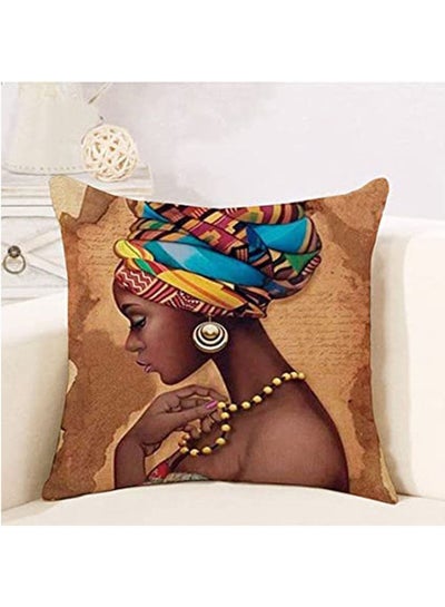 اشتري African Print Throw Pillows Covers Set Of 1 African Decorative Décor كتان متعدد الألوان 40x40سم في مصر